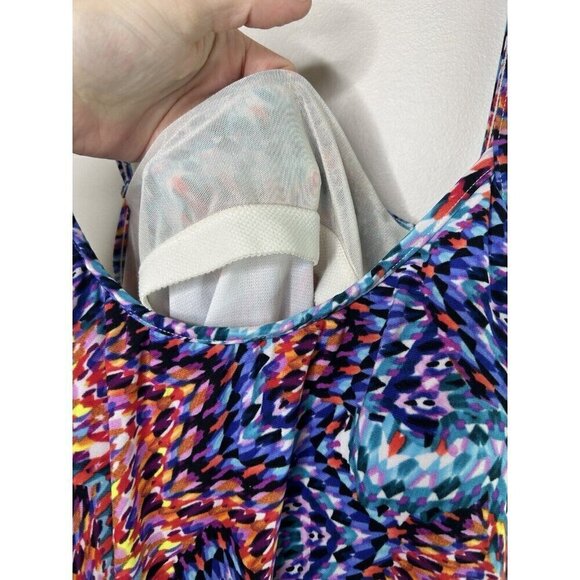 Jamaica Bay Swim Dress Blue Geometric Print Swimwear Women's Size 18W - Picture 5 of 14